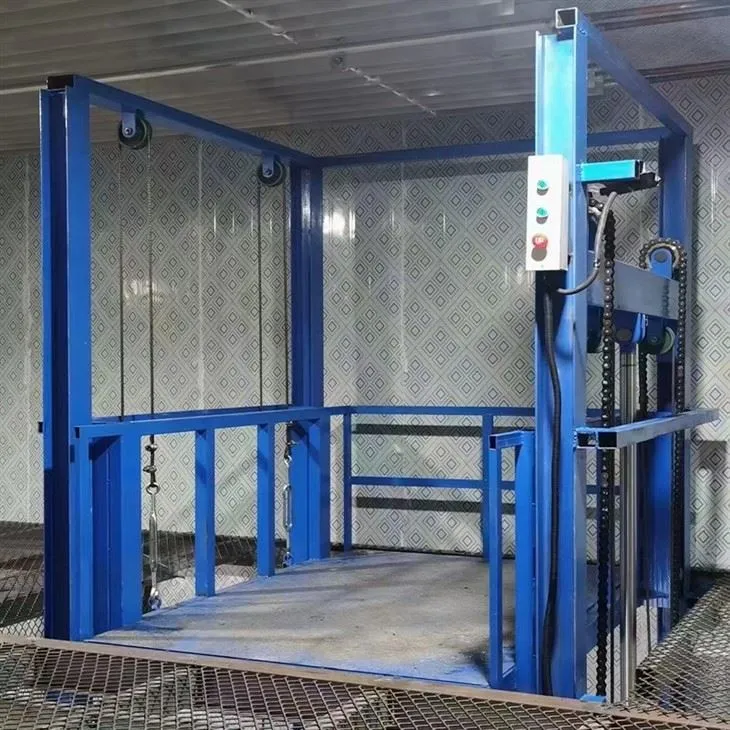 Two Guide Rail Cargo Elevator