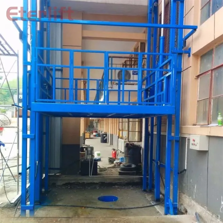Two Guide Rail Cargo Elevator